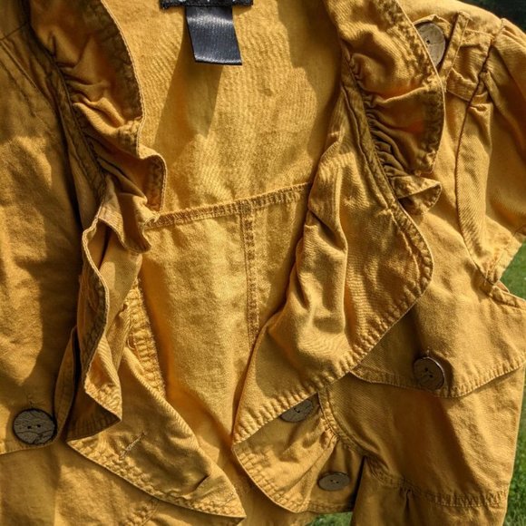 579 crop top button up shirt mustard yellow - Picture 4 of 11